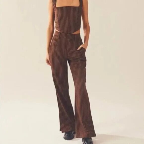 Peppermayo Exclusive Talula Pinstripe Bustier Chocolate Size 2 - Picture 4 of 10